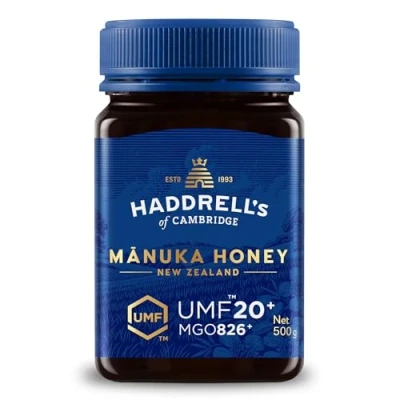 Abbildung von Haddrells Manuka Honig MGO 800+ (UMF 20+), 500 g Premium aus Neuseeland mit zertifiziertem Methylglyoxal Gehalt, laborgeprüft manukahonig