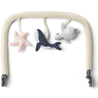 Abbildung von Ergobaby Evolve Bouncer Spielbogen mit Plüsch, Zubehör für die 3 in 1 Babywippe Babyschaukel Neugeborene ab Geburt, Ocean Wonders Cream