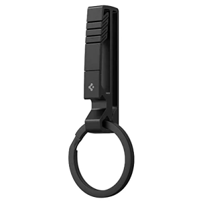 Abbildung von Spigen Metal Fit Schlüsselanhänger mit Flaschenöffner und Clip Klammer für Herren Damen Schwarz