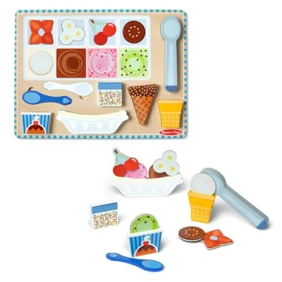 Abbildung von Melissa &amp; Doug Magnetisches Puzzle Spielset aus Holz mit Eiscreme, 16 Magnetteile Eisportionierer, Spielnahrungsmittel Spielzeug für Jungen und Mädchen ab 2 Jahren