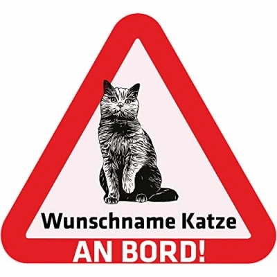Abbildung von Indigos UG Namensaufkleber Britische Kurzhaarkatze Aufkleber Bedruckt Name und Wunschtext personalisiert individuell Auto Motorrad LKW