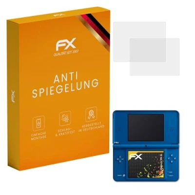 Abbildung von atFoliX Panzerfolie kompatibel mit Nintendo DSi XL Schutzfolie, entspiegelnde und stoßdämpfende FX Folie (3er Set)
