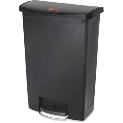 Abbildung von Rubbermaid Commercial Products Slim Jim 1883615 90 Litre Front Step On Resin Wastebasket Black
