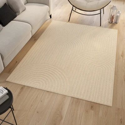 Abbildung von Indoor Teppich Rechteck JADA mit Kreismuster beige 160 x 220 cm IDMarket