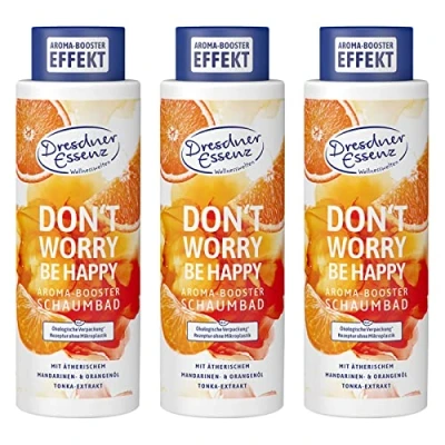 Abbildung von 3er Pack Dresdner Essenz Schaumbad Don&#039;t Worry, Be Happy 3 x 500 ml Badezusatz vegan