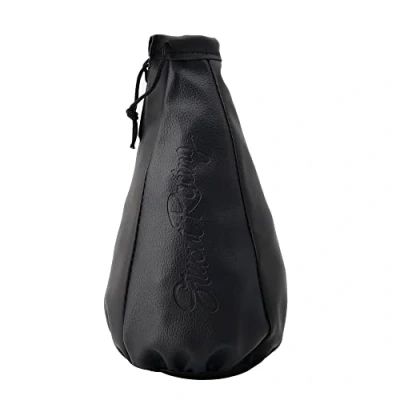Abbildung von Simoni Racing 5111 Schalthebelverkleidung Leder schwarz mit Aufdruck