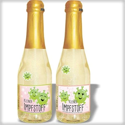Abbildung von Kleiner Corona Impfstoff. Humormedizin Scherzartikel für Erwachsene Der erste Impfstoff gegen das Virus kommt aus unserer Humor Apotheke (Kleiner Impfstoff: 2 x Piccolo Beerenperl Wein )