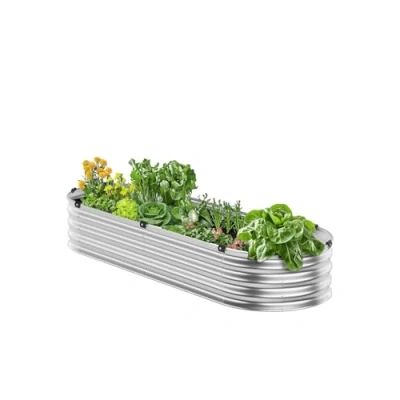 Abbildung von VEVOR Hochbeet Pflanzbeet Metall Gemüsebeet Pflanzkasten 1195x585x270mm Silber
