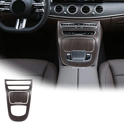 Abbildung von ABS Kunststoff Mittelkonsole Getriebe Panel Rahmen Abdeckung Zierleiste Aufkleber für Benz E Klasse W213 2021 Auto Innenzubehör (Eiche Maserung)