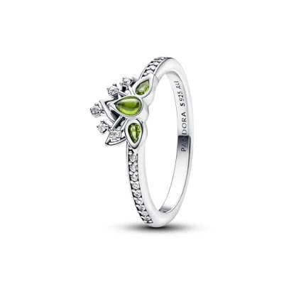 Abbildung von PANDORA Disney Prinzessin Tiana Tiara Ring aus Sterling Silber mit künstlichem Kristall und Zirkonia, Größe: 58, 193653C01 58