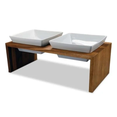 Abbildung von Wolters Napf Set Futterstation Meshidai Doppelnapf True teak