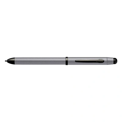 Abbildung von Cross Tech 3+ Multifunktionsschreibgerät (Geschenkbox, Drehbleistift, Kugelschreiber, Radierer/Stylus Kappe) Gebürstetes Chrom PVD
