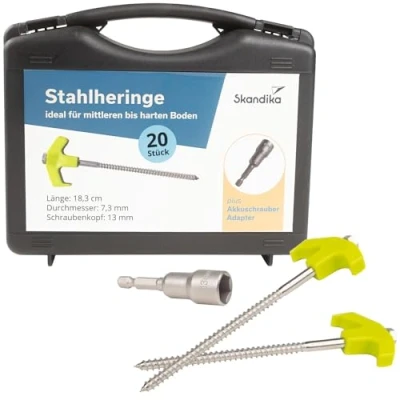 Abbildung von Zeltheringe 20er Stahlheringe Set für harte Böden Schraubheringe