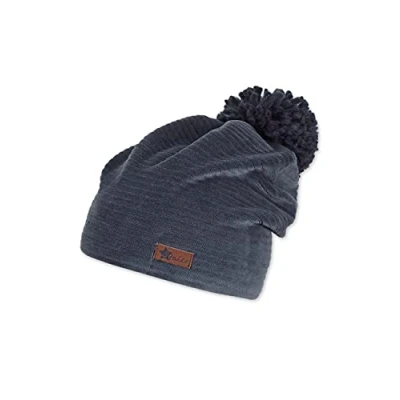 Abbildung von Sterntaler Baby Jungen Beanie Bommel Mütze, Mittelblau, 47
