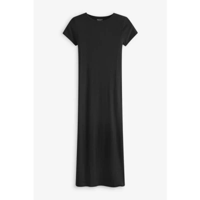 Abbildung von Next WITH SLIT Detail Jerseykleid, Damen, Größe: XS, Black