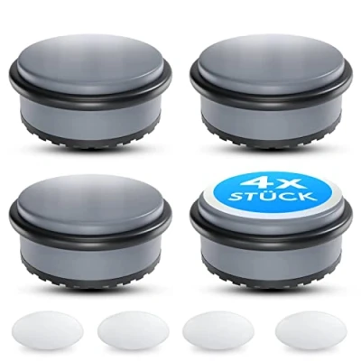 Abbildung von SilverRack® Türstopper Edelstahl Grau [4 Stück] + 4 extra Wand Premium Tür Stopper ohne Bohren 1,1kg Schwerer Boden 10x4,5cm Door