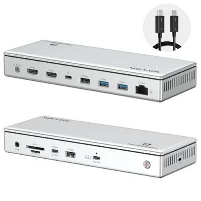 Abbildung von WAVLINK Thunderbolt 4 Dockingstation, 96W PD, Single 8K/Triple 4K Monitor Dockingstation mit 2 Ports, 2xHDMI, 2xUSB A 3.1, 3.0, USB C, Ethernet, SD/MicroSD, Audio/Mic
