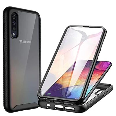 Abbildung von CENHUFO Hülle für Samsung Galaxy A50 /A30s /A50s, 360 Grad Schutzhülle Stoßfest Panzerhülle mit Eingebautem Displayschutz, Outdoor ​Bumper Full Cover Case Handyhülle A50/A30s Schwarz