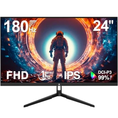 Abbildung von Z Edge Gaming Monitor 24 Zoll 180Hz 1ms MPRT IPS Panel Full HD 1080P 16:9 LED Bildschirm, 350cd/m² Helligkeit, FreeSync HDR10, DisplayPort1.4 &amp; HDMI2.0, Unterstützt VESA 100x100mm