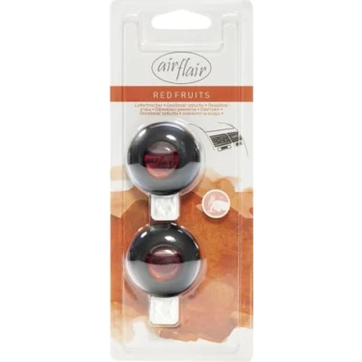 Abbildung von Airflair 2er Set Auto Lufterfrischer mit fruchtigem Red Fruit Duft Autoduft Clip für den Lüftungsschlitz Autoparfüm bekämpft Gerüche im Innenraum Duftdauer bis zu 60 Tage