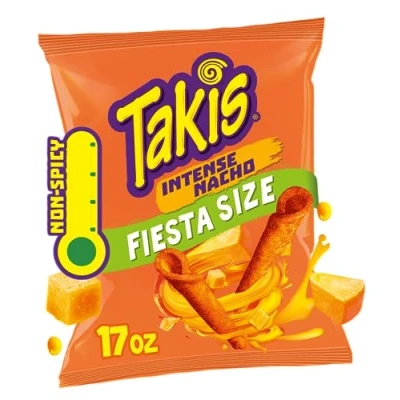 Abbildung von Takis Intense Nacho Fiesta Size Beutel, Käsengeschmack, nicht würzig, käsig, gerollte Tortilla Chips, 482 ml