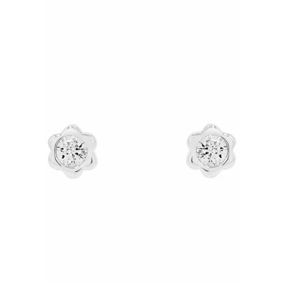 Abbildung von Prinzessin Lillifee Ohrstecker 925 Sterling Silber Mädchen Kinder Ohrschmuck, mit Zirkonia synth., 0,4 cm, Silber, Januar, Kommt in Schmuck Geschenk Box, 2038730