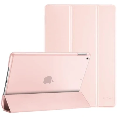 Abbildung von ProCase Hülle für iPad 9./8./7. Generation 10,2 Zoll 2021 2020 2019, Schutzhülle Smart Case Cover Kompatibel mit 9/8/7 Hellrosa