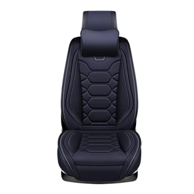Abbildung von nenyan Autositzbezüge Komplett Set Universal in Premium Design Schonbezüge für die Vordersitze &amp; Rückbank Auto Sitzbezüge Airbag Geeignet Wasserdicht Sitzbezug Schwarz