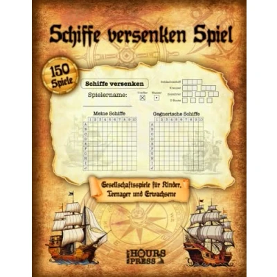Abbildung von Schiffe versenken Spiel: 150 Gesellschaftsspiele für Kinder, Teenager und Erwachsene. Partyspiele Reisespiele unterwegs. Flottenmanöver Urlaub ... Familienspiele Klassiker 2 Personen