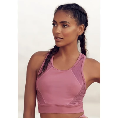 Abbildung von Lascana Active Croptop Top, Damen, Größe: 32/34, Dunkelrosa