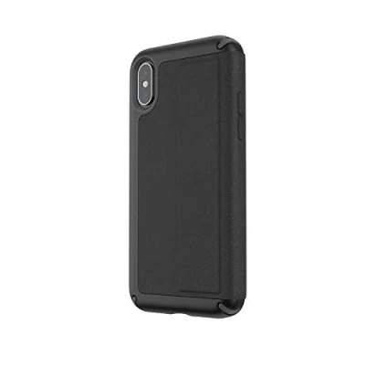 Abbildung von Speck iPhone XS Schutzhülle mit Klappe Folio Case Handyhülle Schützende Hülle Tasche Dünne Schale Hardcase Beständig für Apple Presidio Schwarz/Grau