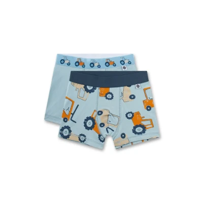 Abbildung von Sanetta Jungen Hipshorts (Doppelpack) blau Traktor Hochwertige und nachhaltige Unterhose für aus Baumwoll Mix.