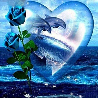 Abbildung von Yingxin34 Puzzle 2000 Teile Delphin und Blume Jigsaw für Erwachsene Kinder 70X100cm（27.55 * 39.37inch）