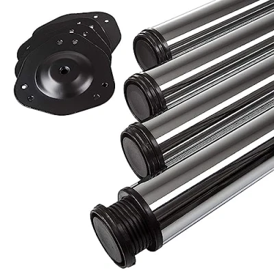 Abbildung von SO TECH® Tischbein Ø 76 / 80 mm, belastbar bis 75 kg pro Stück, H: 71cm, Stahl, Chrom poliert, höhenverstellbar 32mm, 4x