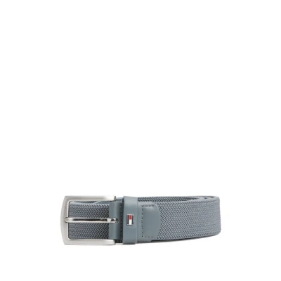 Abbildung von Tommy Hilfiger Herren Gürtel Denton Elastic 3,5 cm Geflochten, Grau (Overcast Grey), 100