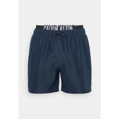 Abbildung von Calvin Klein Herren Badehose Medium Double mit Tunnelzug, Blau (Dark Sapphire), XXL