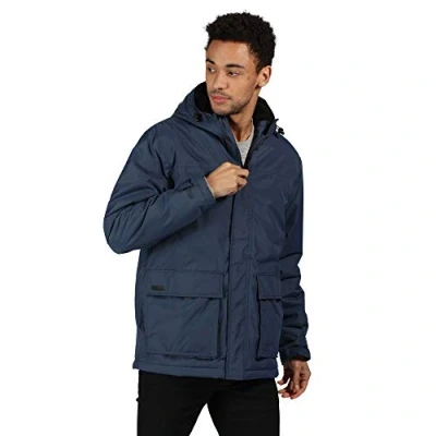 Abbildung von Regatta Herren Sterlings II Waterproof Taped Seams Insulated Internal Security Pocket Hooded Jacket Jacke, Dunkles Jeansblau, XL