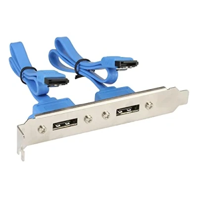 Abbildung von InLine 27904 eSATA Slotblech, 2x Buchse extern auf intern SATA Stecker, 0,3m