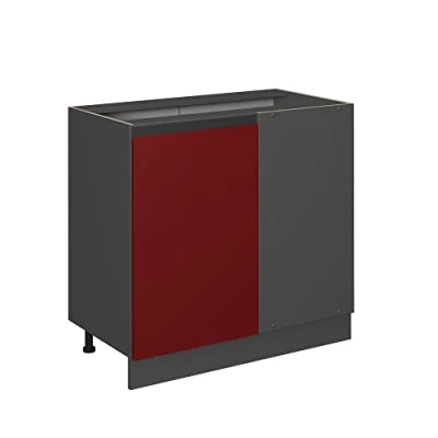 Abbildung von Vicco Eckschrank R Line, Rot/Anthrazit, 86 cm J Shape, ohne Arbeitsplatte