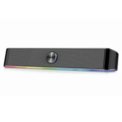 Abbildung von Ewent EW3525 Soundbar für Gaming RGB Beleuchtung kabelgebundener Lautsprecher mit USB Anschluss und Bluetooth Verbindung, Stereo