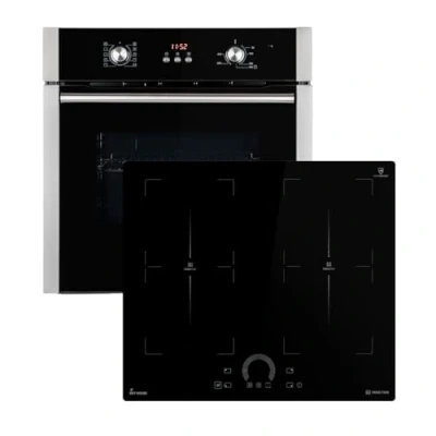 Abbildung von Autarkes Herdset: 60cm Einbaubackofen BO8805SS + 59cm Induktionskochfeld IH85904FZ / Grill/Heißluft/Automatik Timer 2 fach Wärmeschutzverglasung/Kindersicherung SET8805IH594FZ