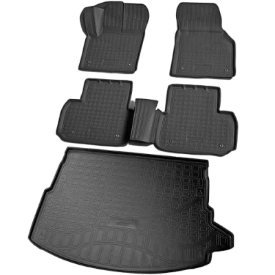 Abbildung von RECAMBO Gummimatten &amp; Kofferraumwanne Set passend für Land Rover Discovery Sport L550, LC BJ 2014 2019 100% passgenaue Auto Fußmatten und Kofferraummatte aus hochwertigen rutschfesten TPE