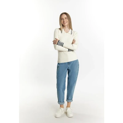 Abbildung von DREIMASTER Maritim Damen Strickpullover XS/S / Off White Marine 50% Viskose 28% Polyester 22% Nylon