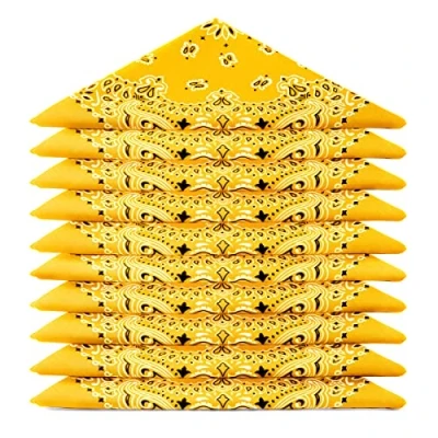 Abbildung von Karl Loven BANDANA 20 Stück Mango Orange Paisley Mandala Muster 100% Baumwolle TÜV geprüft Dicker Stoff Exklusivfarben