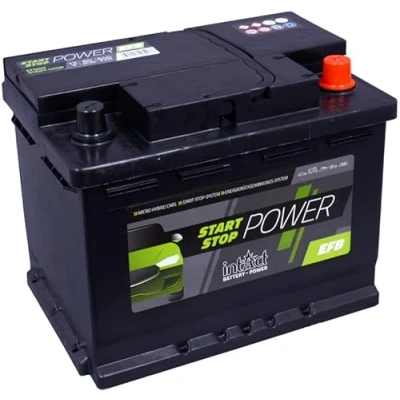 Abbildung von intAct Start Stop Power EFB60SS, wartungsfreie EFB Stopp Batterie, Autobatterie 12V 60Ah 640 A (EN), Schaltung 0 (Pluspol rechts), Maße (LxBxH): 242x175x190mm