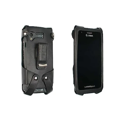 Abbildung von caseroxx Robuste MDE Ledertasche für Zebra TC21 / TC26 mit drehbarem Gürtelclip und sicheren Druckknopfverschlüssen Vegan Leder Black
