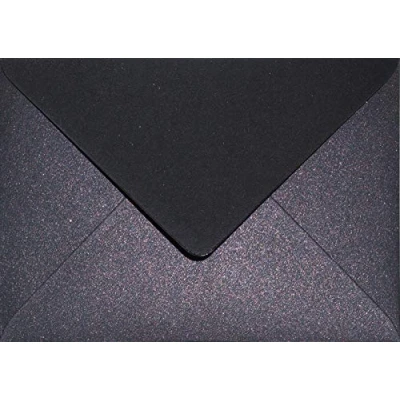 Abbildung von Netuno 100 Umschläge Perlmutt Schwarz DIN B6 125x175 mm 120g Aster Metallic Black Cooper schwarze Brief metallisch glänzende Kuverts für Einladungen Hochzeit Geburtstag Weihnachten