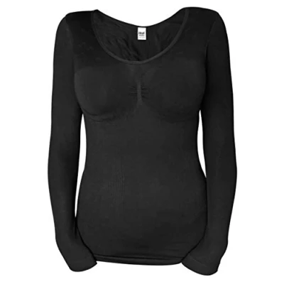 Abbildung von HEAT HOLDERS Damen Warm Thermo Baumwolle Langarm Unterhemd (S/M (32 38&quot; Bust), Black)