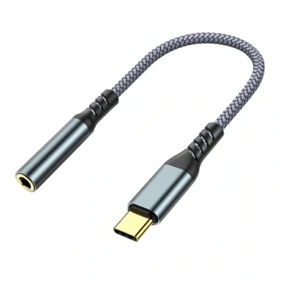 Abbildung von HORJOR USB Typ C auf Klinke Adapter für 3,5mm Kopfhörer, Dongle Aux Audio mit DAC Chipsatz Stereo Kabel