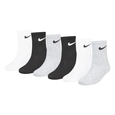 Abbildung von Nike Sportswear Basic CREW 6 PACK Unisex Socken für Kinder, Größe: 27 35, White/dark gray heather